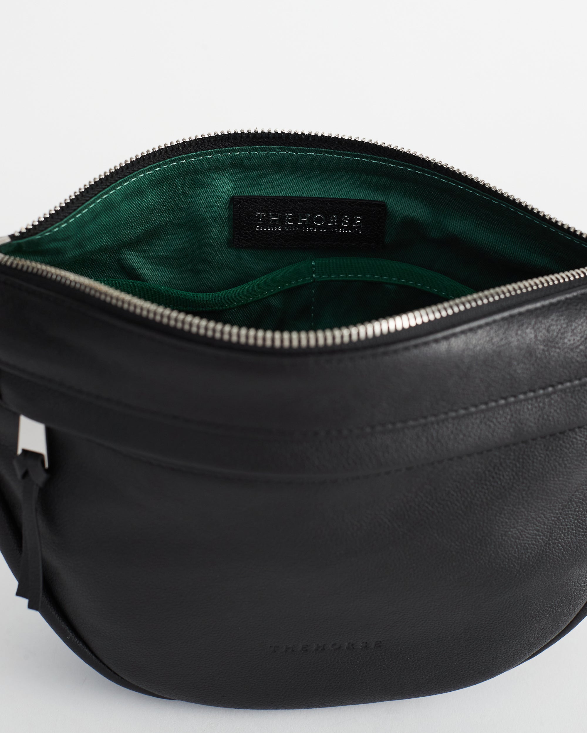 The Leather Sporty Crossbody Bag in Black The Horse