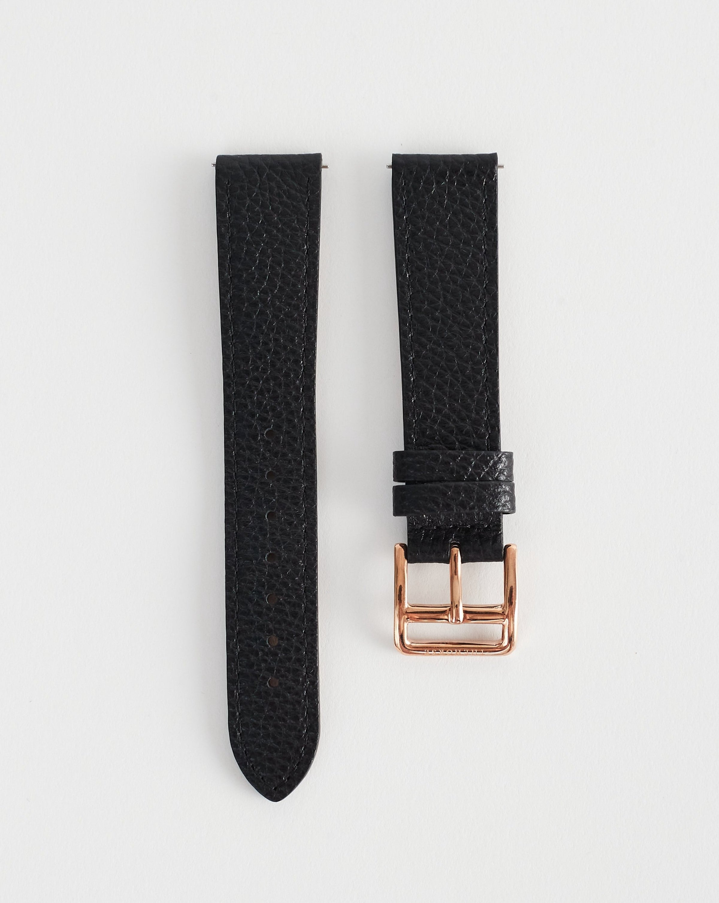 The 18mm Dress Watch in Black Leather / Rose Gold Strap by The Horse®