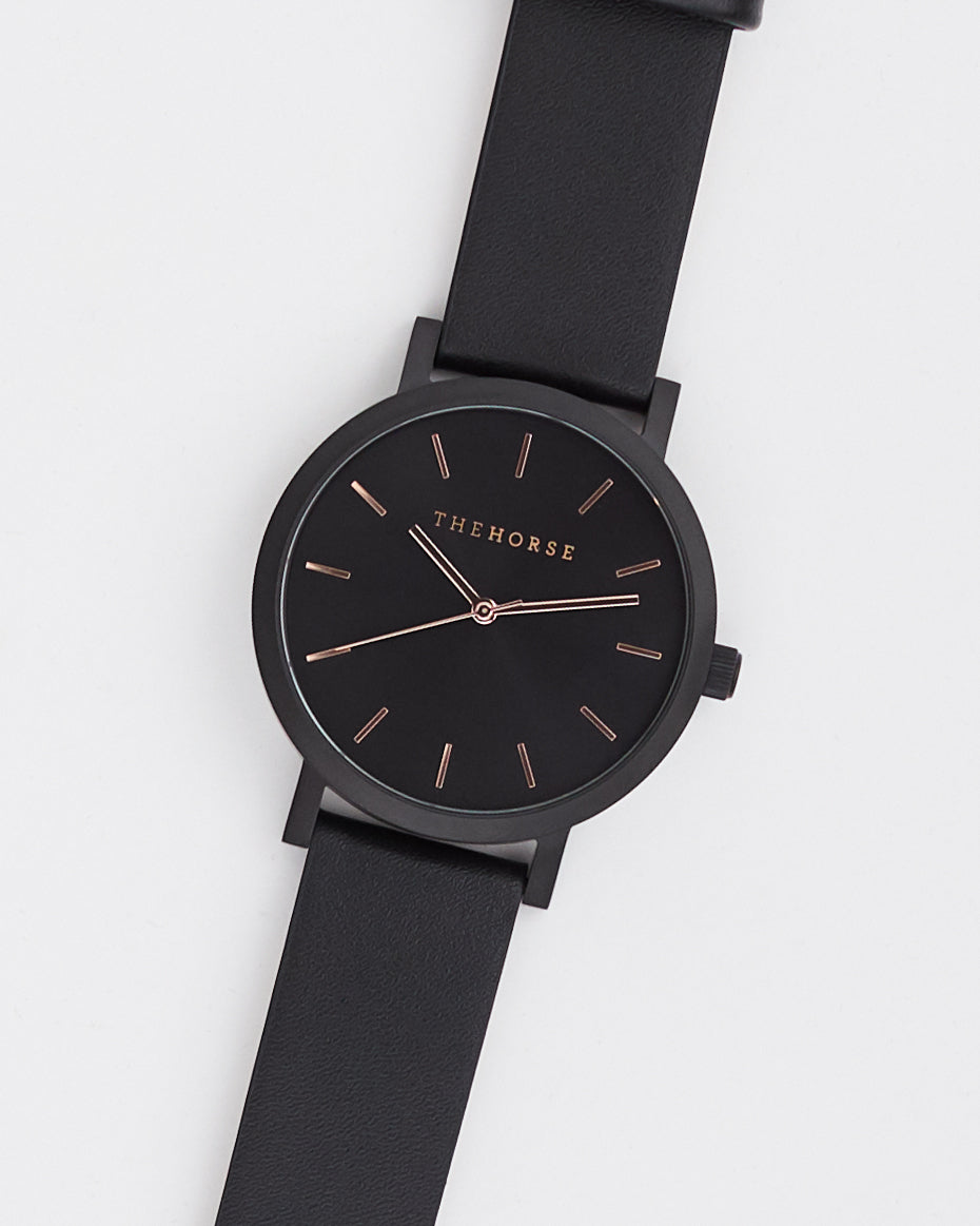 The Original: Matte Black / Black Dial with Rose Gold Indexing