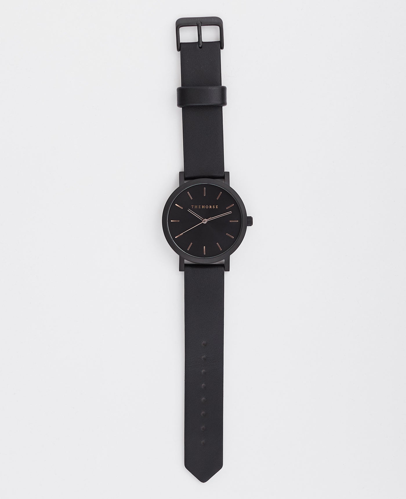 The Original Watch Matte Black / Black Dial with Rose Gold Indexing by The Horse