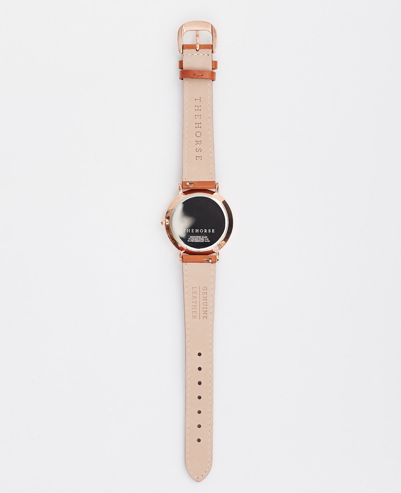 The Classic: Rose Gold Case / White Dial / Charcoal Indexing / Walnut Leather