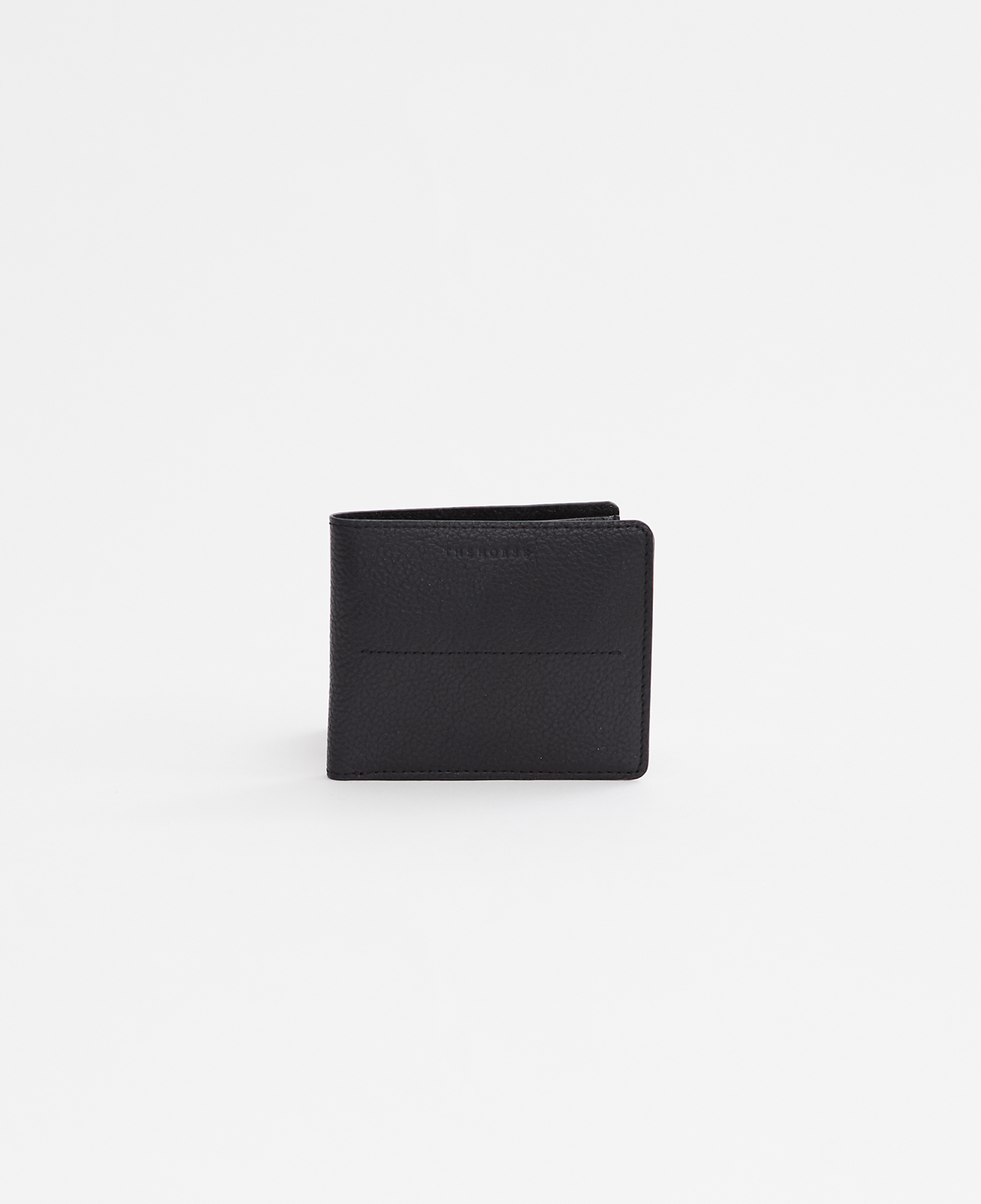 Barney Bi-fold Leather Wallet With Coin Pocket in Black by The Horse