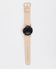 The Resin: Peach Speckle Case / White Dial / Rose Gold Indexing / Vegetable Tan Leather