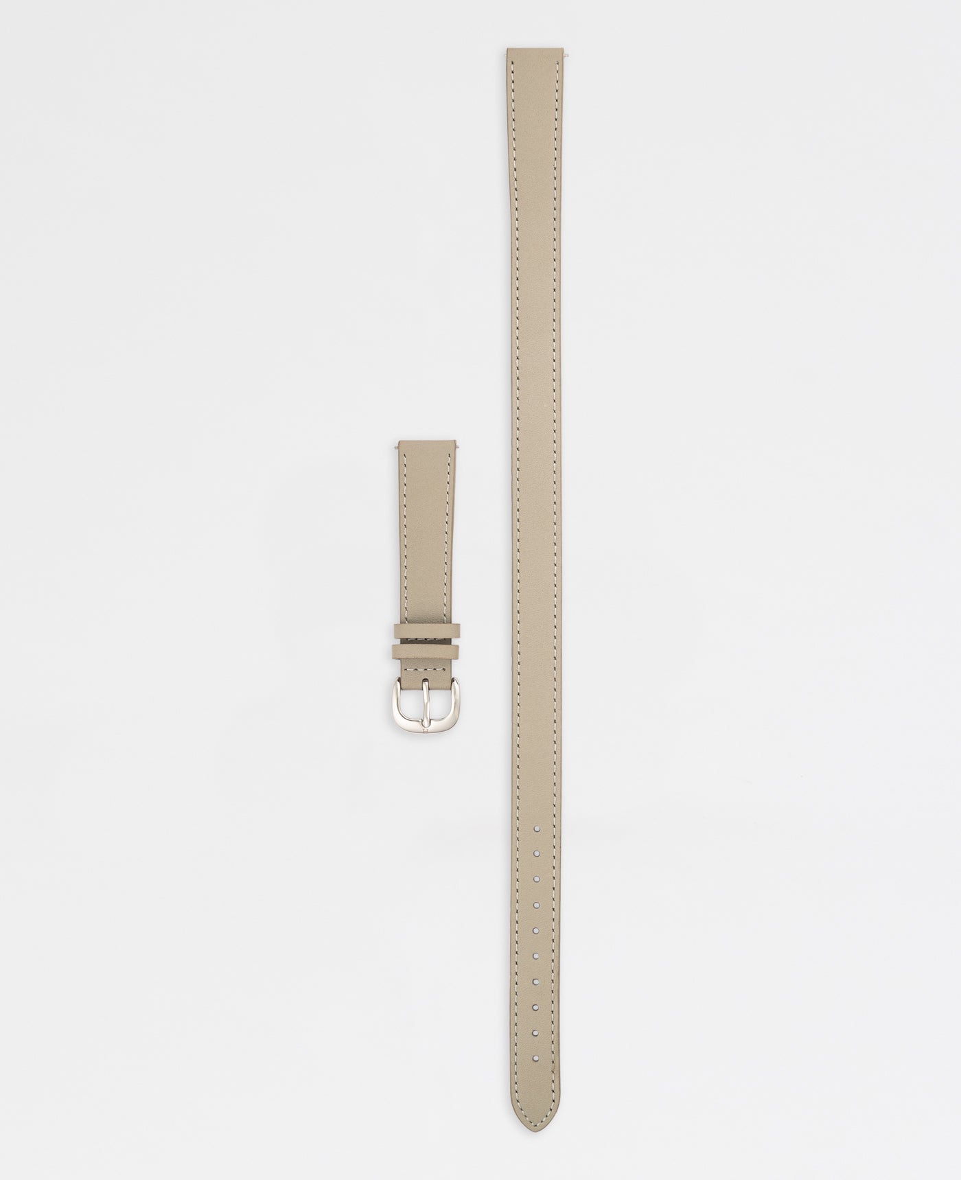 16mm Classic Leather Watch Strap in Grey Bracelet/ Silver by The Horse®