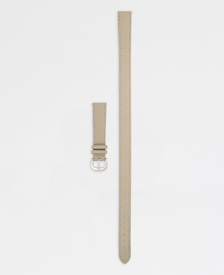 16mm Classic Leather Watch Strap in Grey Bracelet/ Silver by The Horse®