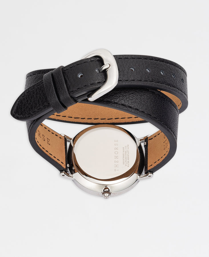 The 16mm Classic Strap: Black Bracelet/ Silver