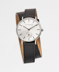 The 16mm Classic Strap: Black Bracelet/ Silver