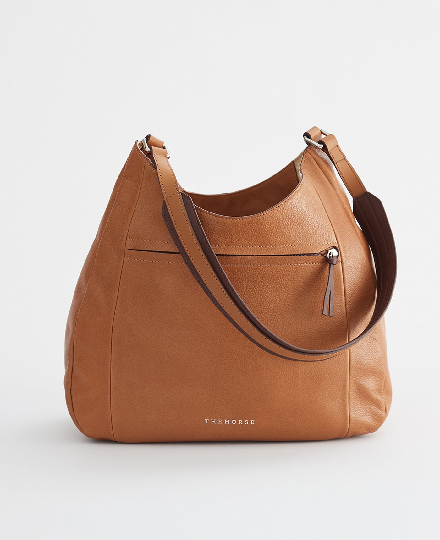 The August Handbag: Caramel Leather Hobo Bag by The Horse®